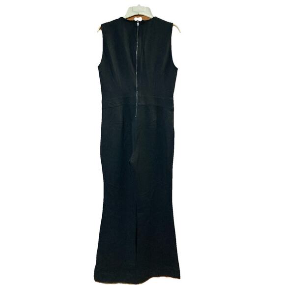 Spanx Women’s Perfect Sleeveless Flared Jumpsuit Sz M Black Wide Leg Stretch - Picture 5 of 11